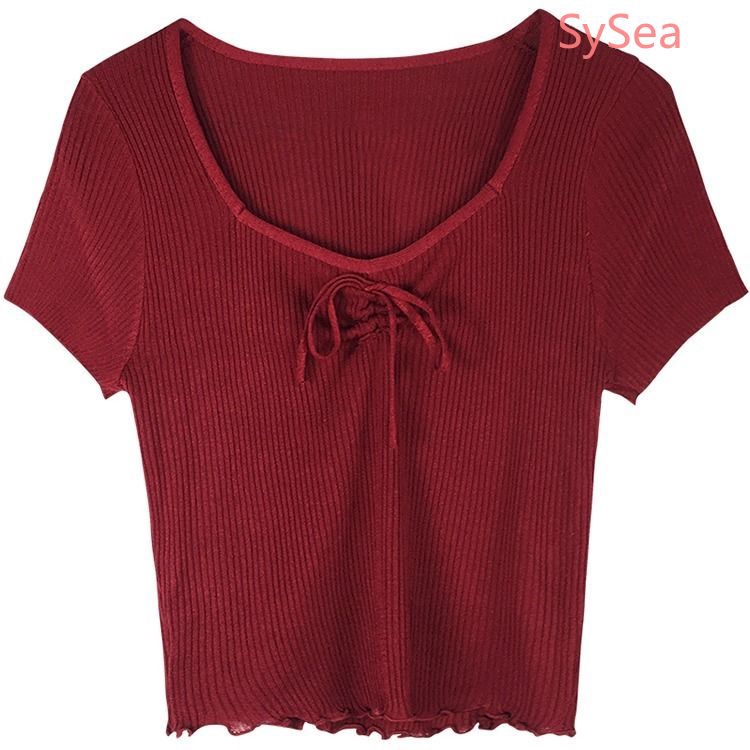 Áo Croptop Ngắn Tay Ôm Dáng Thời Trang Mùa Hè Cho Nữ