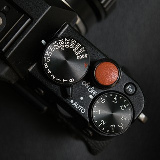 Shutter Button - Nút chụp máy ảnh chất liệu kim loại bọc da dạng ren xoáy (Đen-Nâu)