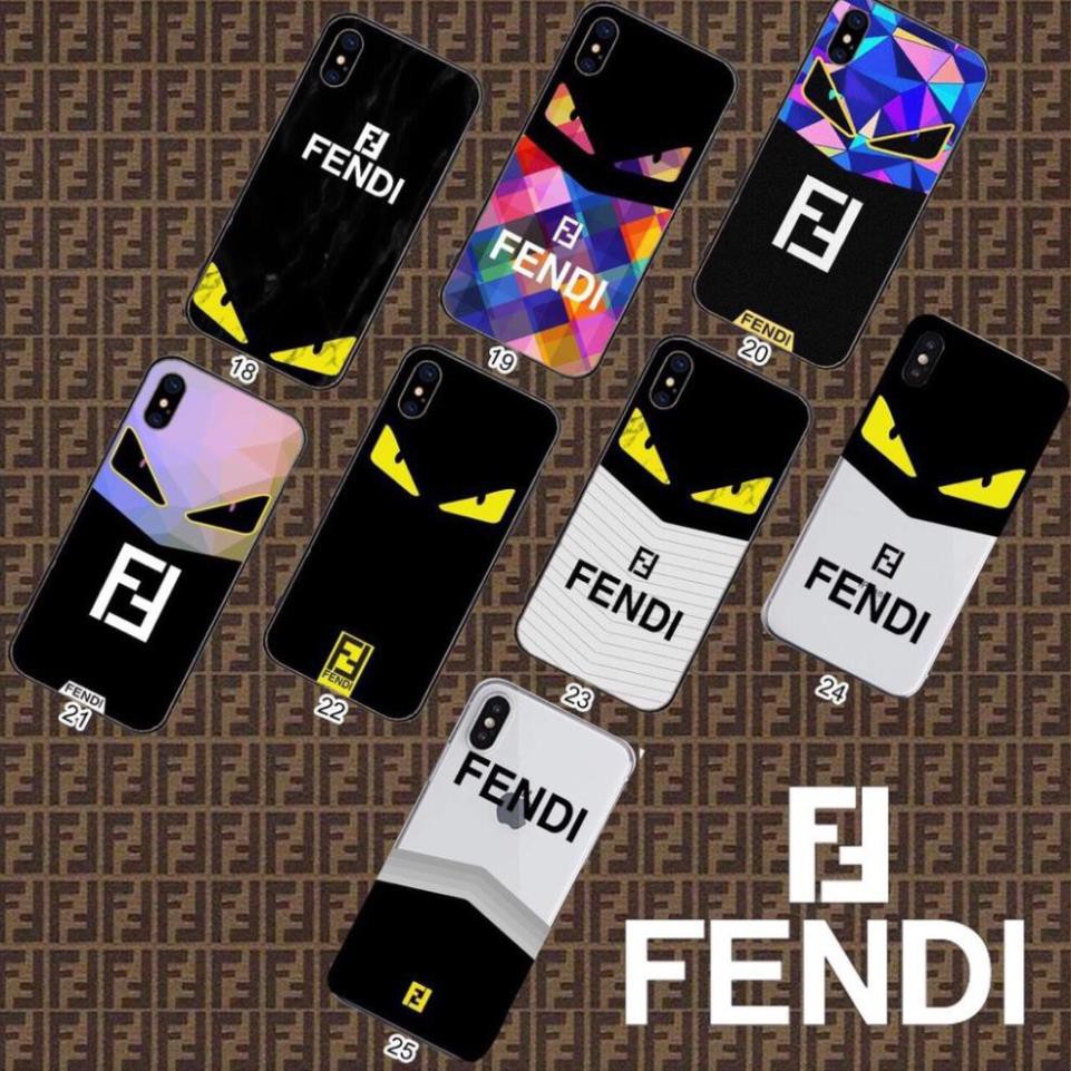 Ốp Fendi OL005 phủ kính cường lực đủ dòng iPhone, Samsung, Oppo, Vivo, Xiaomi, Huawei