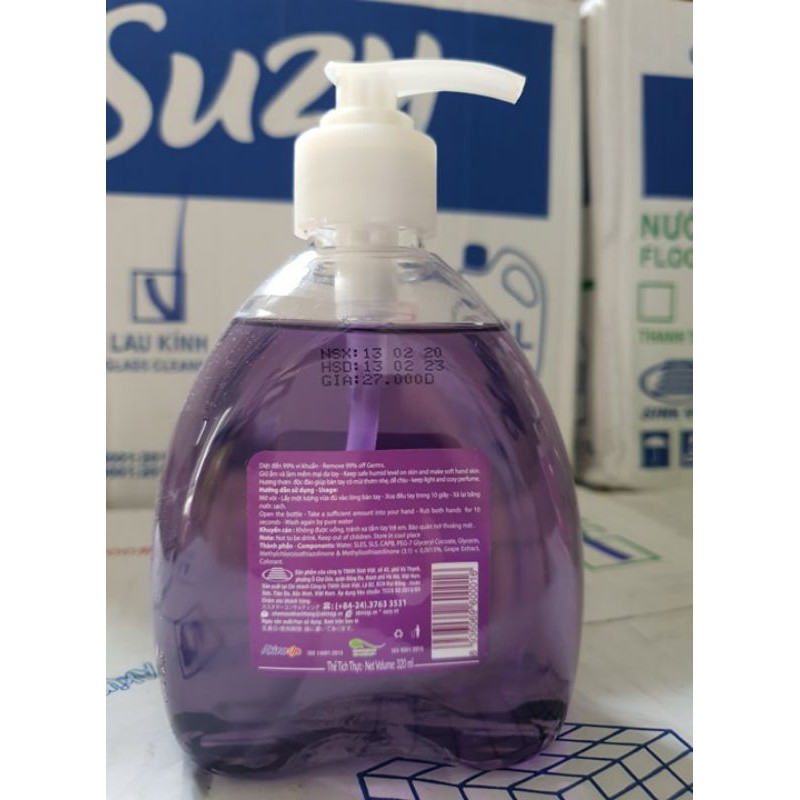 Nước rửa tay DIỆT KHUẨN SUZY 320ml - thành phần HỮU CƠ, chất lượng NHẬT BẢN