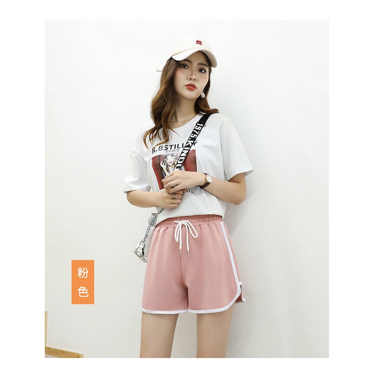 Quần ngắn thể thao lưng cao ống rộng size S-5XL tùy chọn cho nữ | BigBuy360 - bigbuy360.vn