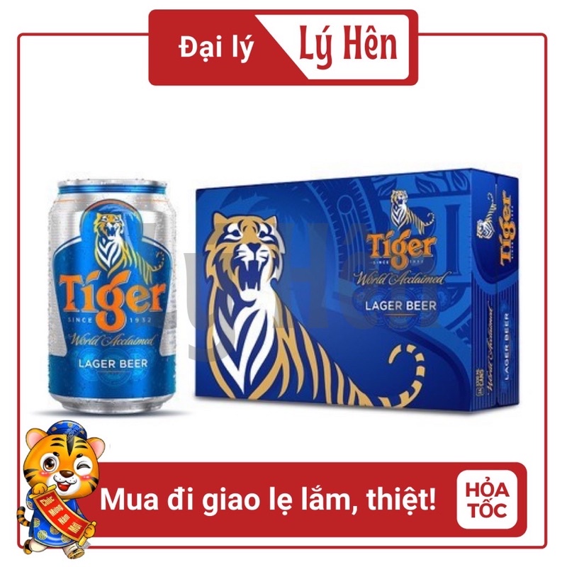 Thùng 24 Lon Bia Tiger 330ml/Lon Date Luôn Mới