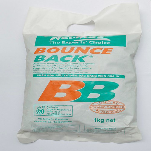 PHÂN HỮU CƠ ĐẬM ĐẶC BOUNCE BACK gói 1kg, phân hữu cơ nhập khẩu từ Úc