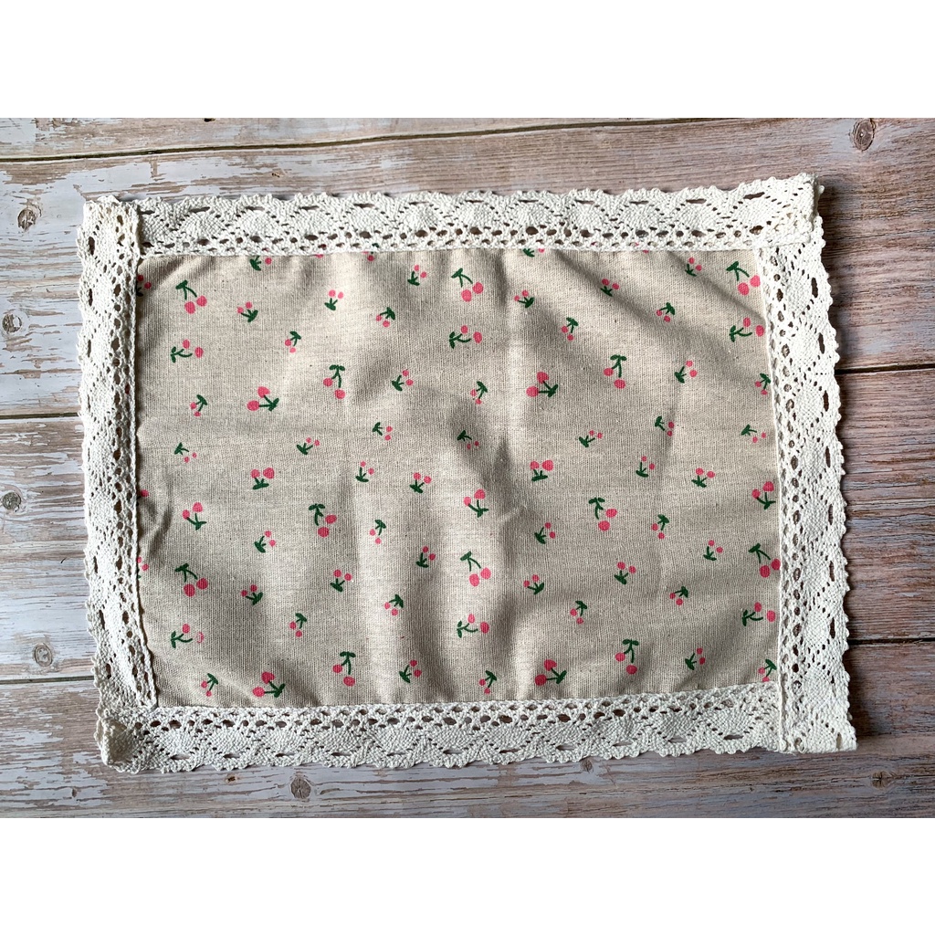 [30*40cm] Tấm lót ly cốc, lót bình hoa, tấm lót bàn ăn viền ren phong cách vintage