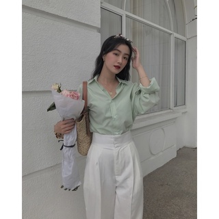 [DELPHINE] Áo sơmi basic phối được nhiều kiểu đồ | BASIC CHEMISE