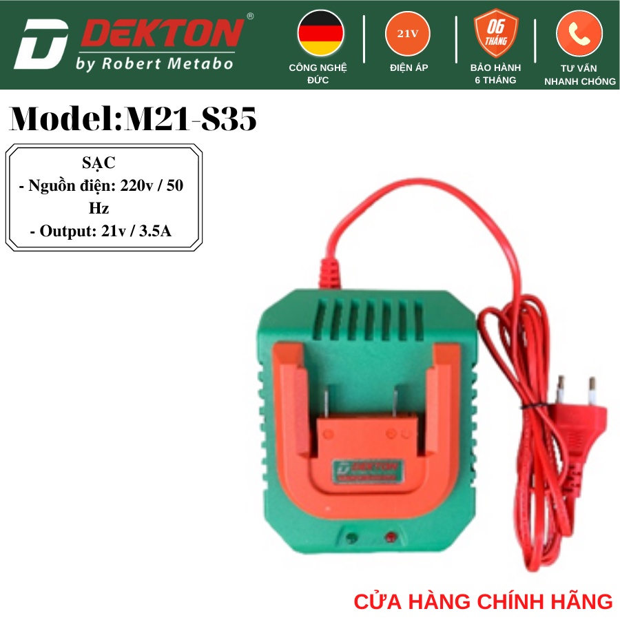 Sạc Pin DEKTON - Dùng Cho Hệ Sinh Thái Pin M21 của Dekton và các sản phẩm chân pin MKT thông dụng