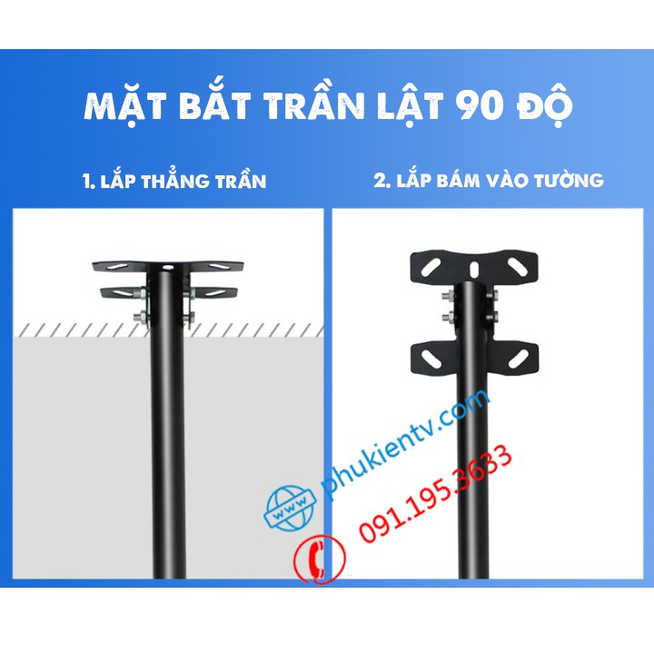 Giá Treo Tivi Thả Trần Xoay 360 Độ 24 - 43 Inch - Hàng Nhập Khẩu Model: DJ01