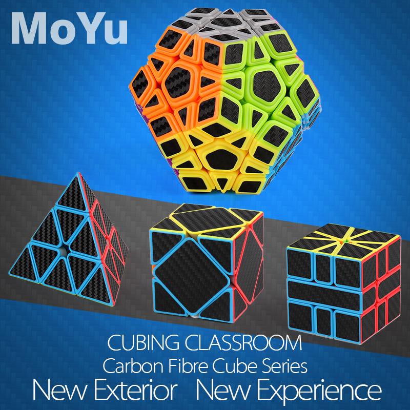 Combo Rubik Biến Thể Moyu Carbon (Tặng 4 Chân Đế) - Rubik Megaminx, Rubik Skewb, Rubik SQ1, Rubik Pyraminx