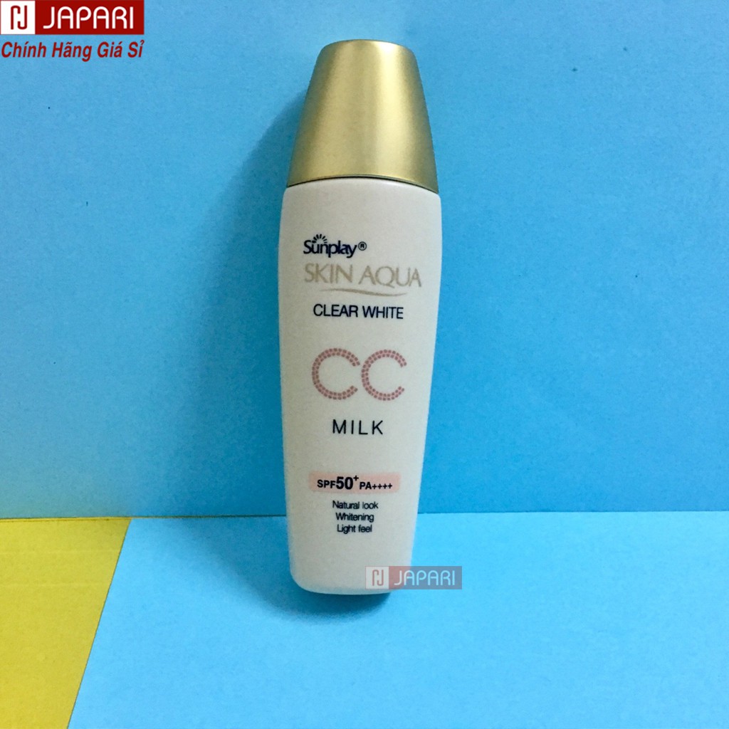 Kem Chống Nắng Sunplay Skin Aqua Clear White CC Milk Sữa Cho Da Mặt Dưỡng Trắng Tạo Nền Chính Hãng Nhật Mỹ Phẩm JAPARI