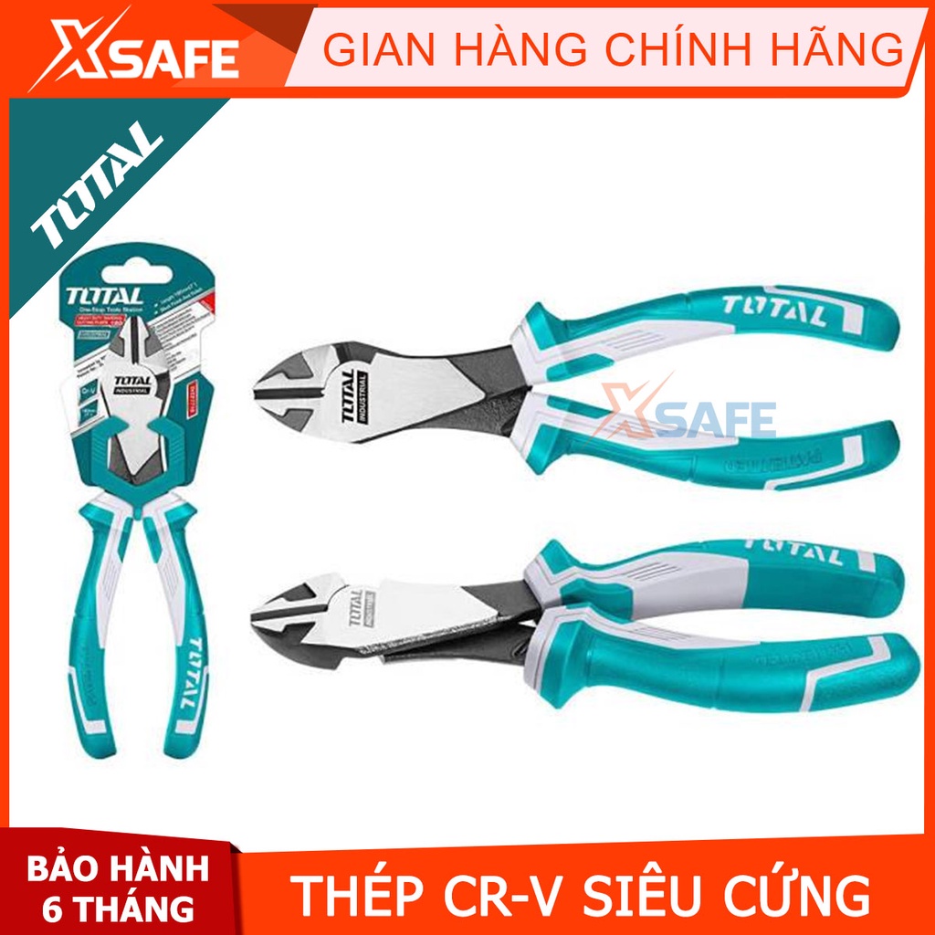 Kìm cắt đầu nặng cao cấp TOTAL THT27716 7inch, kềm cắt đầu nặng thép CrV, chống rỉ sét siêu cứng, tay cầm cao su mềm