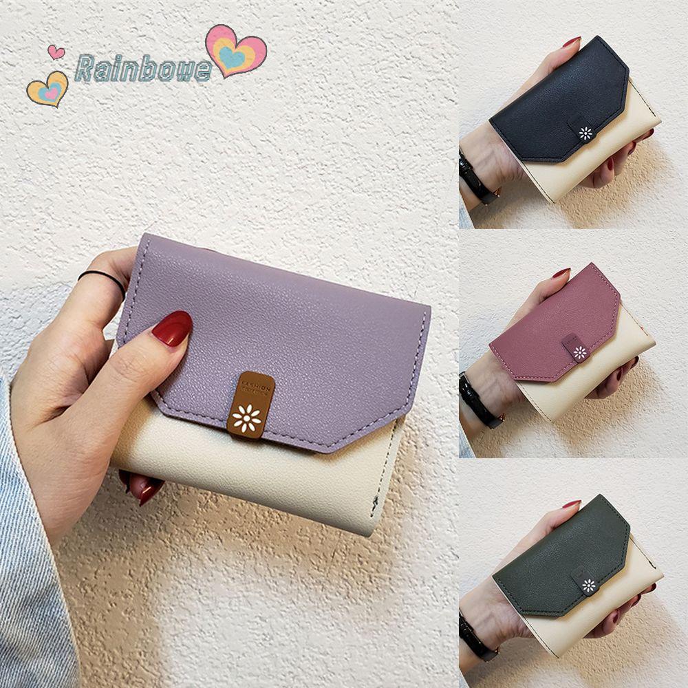Ví Da PU Dáng Vuông Màu Cầu Vồng Xinh Xắn Cho Bạn Gái