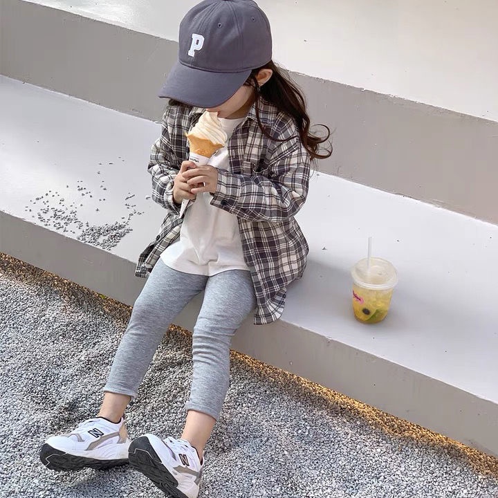 [Hàng Có Sẵn Bán Chạy] Áo Sơ Mi Cotton Tay Dài Kẻ Sọc Thời Trang Xuân Thu Phong Cách Hàn Quốc Dễ Phối Đồ Cho Bé Gái