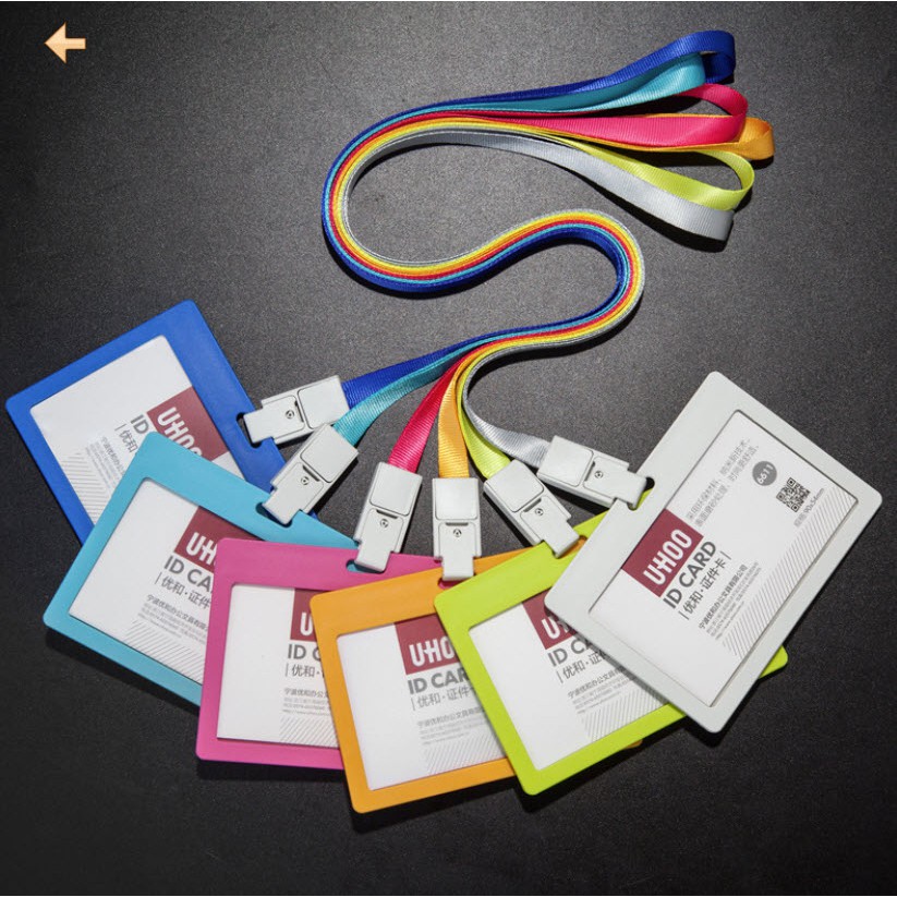 [ HCM ] Thẻ đeo bảng tên nhân viên văn phòng nhựa cao cấp KIỂU ĐƠN GIẢN MỘT MẶT Dọc và Ngang UHOO 6611-6612