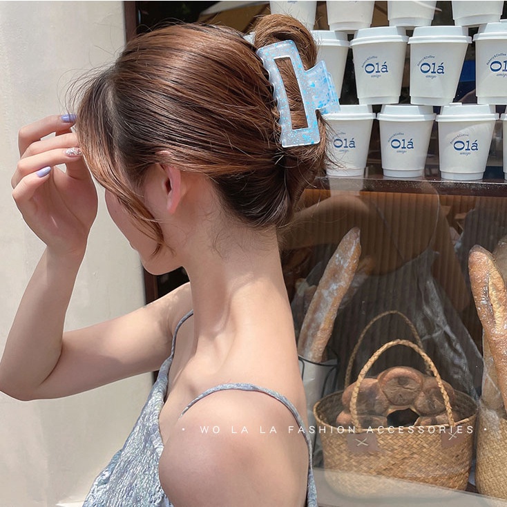 Kẹp tóc nhựa acrylic màu gradient thời trang Hàn Quốc