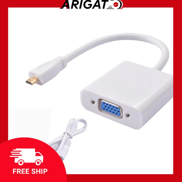 [Mã ELHACE giảm 4% đơn 300K] Cáp Micro Hdmi To Vga + Audio - Cáp Chuyển Micro Hdmi Sang Vga ( Màu Ngẫu Nhiên )