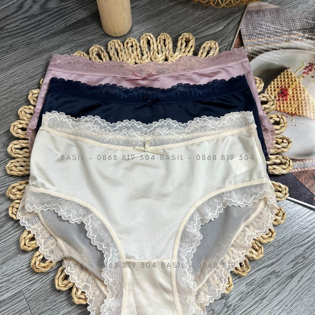 Quần lót nữ S15 thun lạnh phối ren set 6 quần siêu mềm cao cấp BASIL