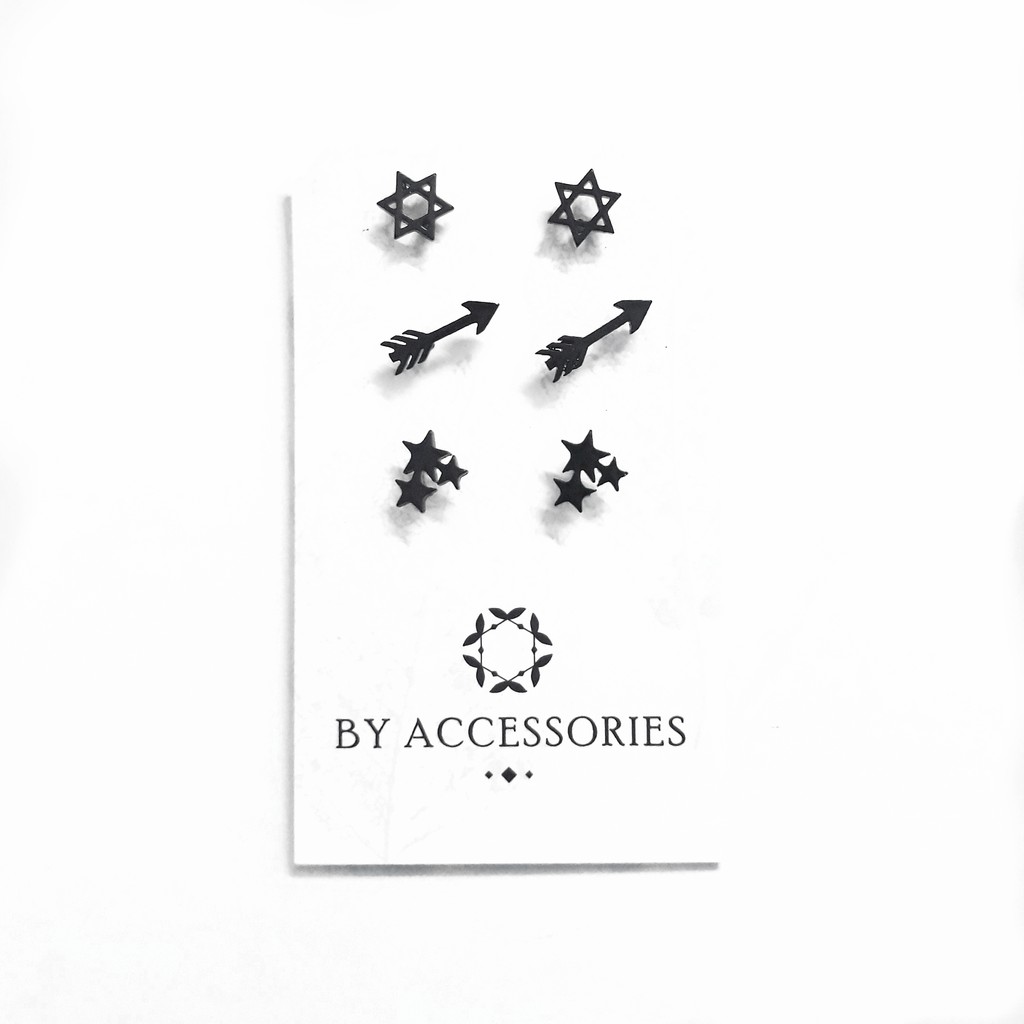 Bông tai inox mặt hình nhiều mẫu unisex không gỉ