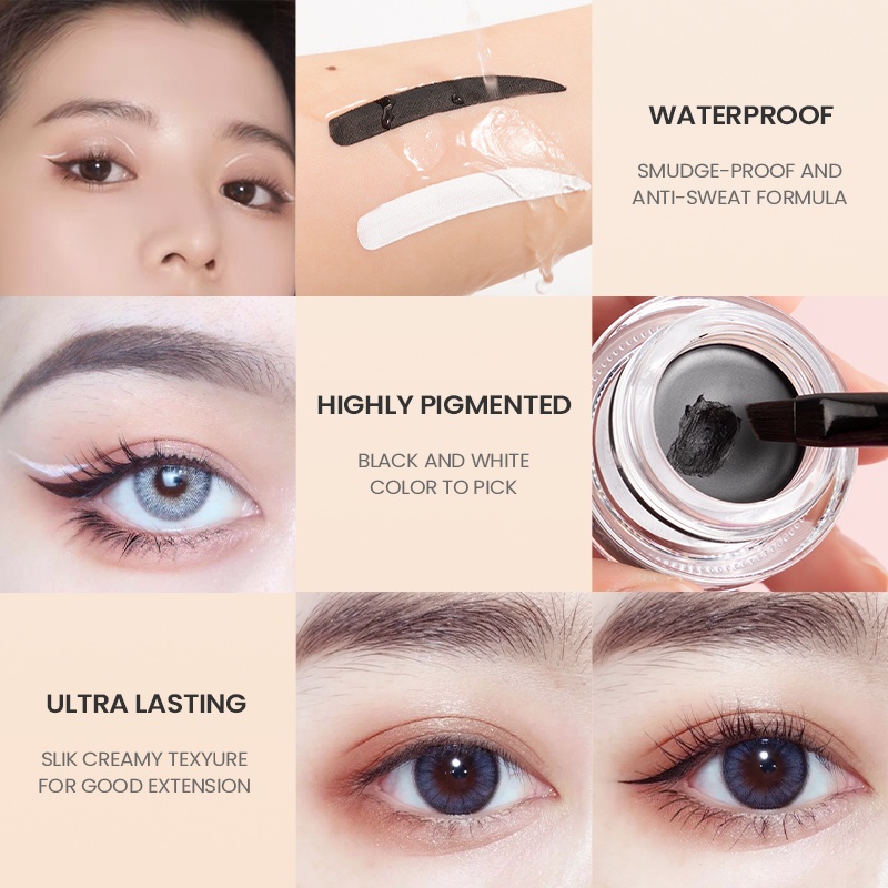 Gel kẻ mắt IMAGIC nhiều màu sắc tùy chọn chống thấm nước lâu trôi có cọ trang điểm 26g tiện lợi