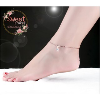 [LẮC CHÂN THỜI TRANG NỮ TITAN] Lắc chân titan nơ đơn giản + Tặng hộp xinh xắn