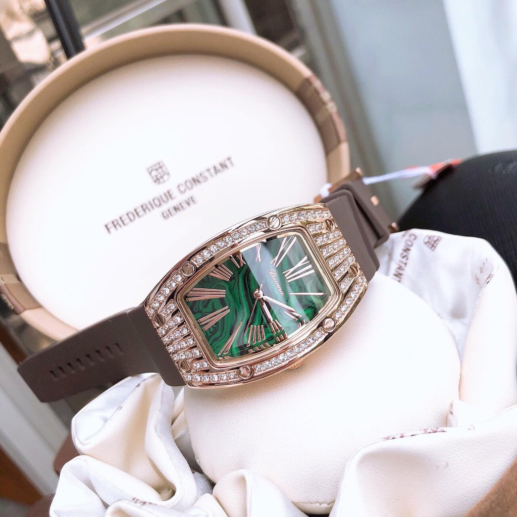 Đồng hồ nữ Davena mặt bầu quai silicon mềm dẻo, bảo hành 12 tháng