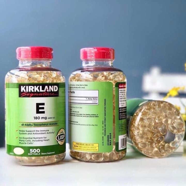 Vitamin E Thiên Nhiên 400 IU Kirkland 500 Viên Của Mỹ