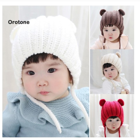 MŨ LEN TAI GẤU CHO BÉ TRAI/BÉ GÁI-CỰC ĐẸP
