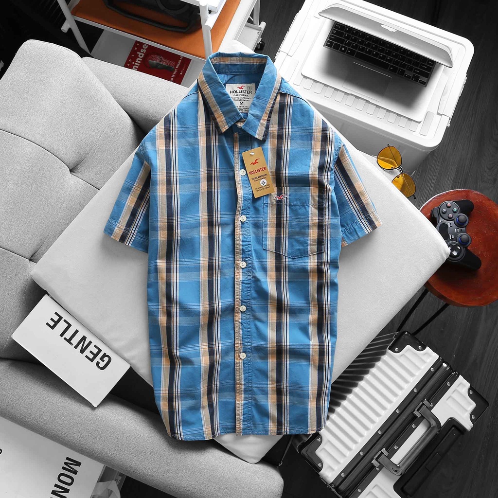 Áo Sơ Mi Nam Tay Ngắn Kẻ Sọc Vải Đẹp Bền Màu | BigBuy360 - bigbuy360.vn