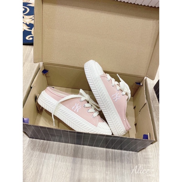 Giày sục N.Y Sneaker - Giày Thể Thao Thời Trang Nữ, Sục Đạp Gót nữ Đen Trắng