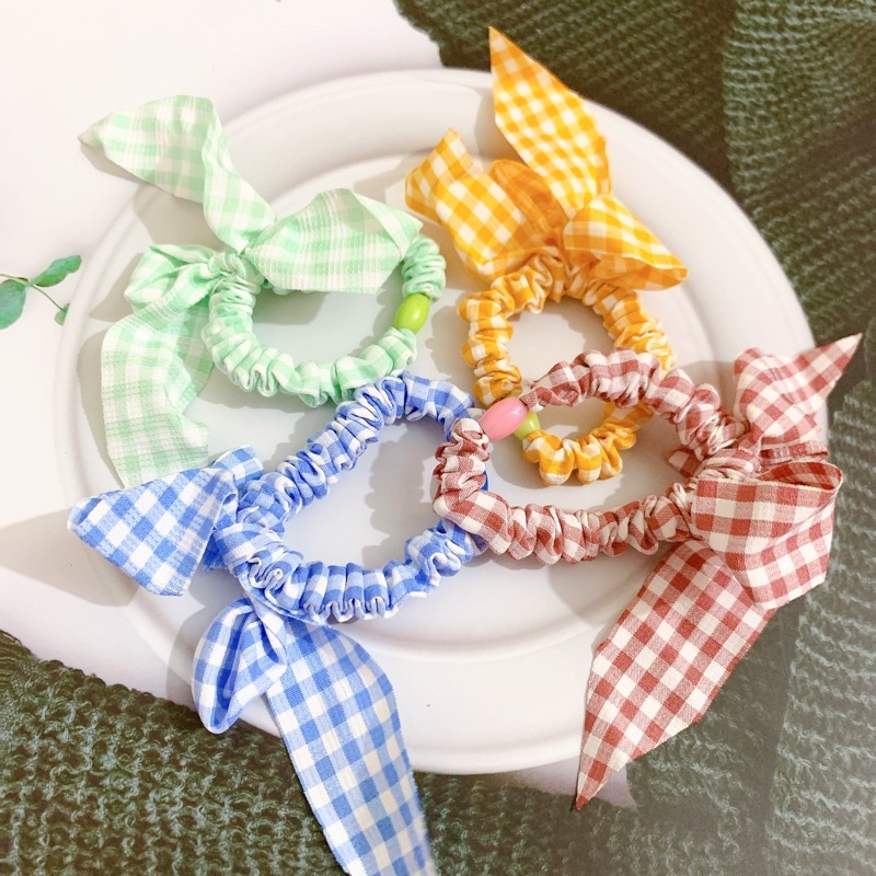 Dây buộc tóc vải voan thắt nơ dễ thương nhẹ nhàng phong cách tiểu thư