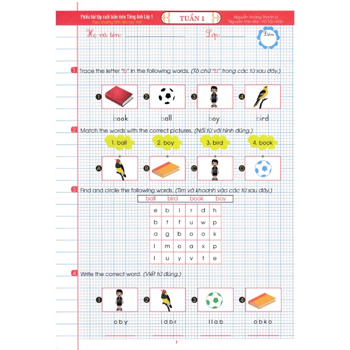 Sách - Combo Phiếu Bài Tập Cuối Tuần Môn Toán - Tiếng Việt - Tiếng Anh Lớp 1 (Theo Chương Trình Tiểu Học Mới)