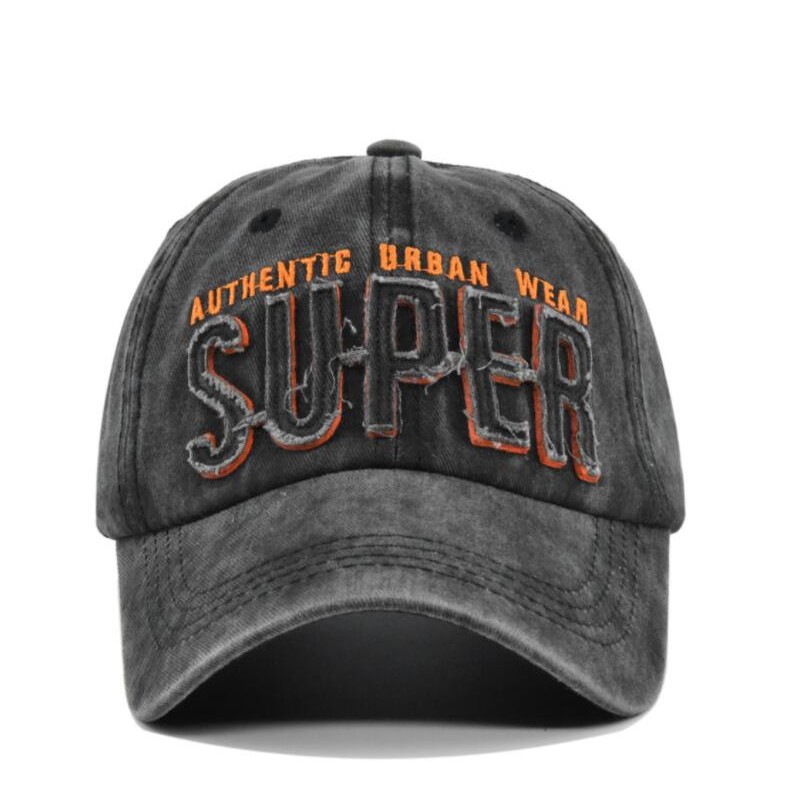 Mũ lưỡi trai cotton phối hình thêu cổ điển cá tính cho nam nữ