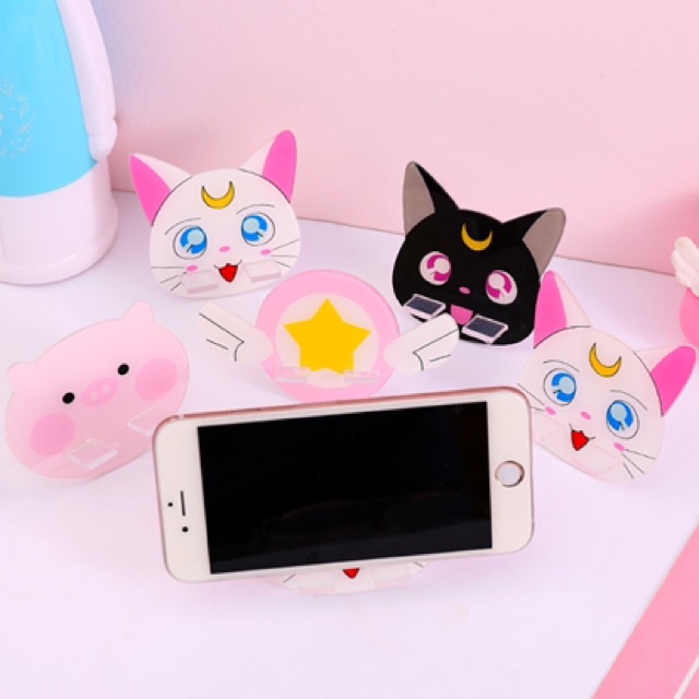 Giá đỡ điện thoại, đế dựng để bàn điện thoại hoạt hình dành cho các cô nàng lười biếng | BigBuy360 - bigbuy360.vn