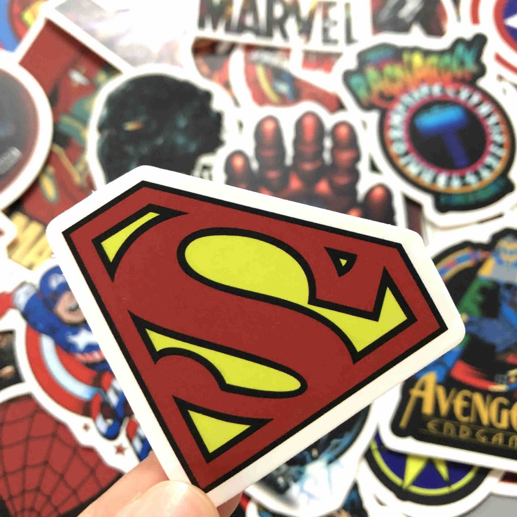 DISNEY Bộ 50 Miếng Dán Marvel Trang Trí Ván Trượt / Laptop / Xe Hơi / Hành Lý Họa Tiết Người Nhện