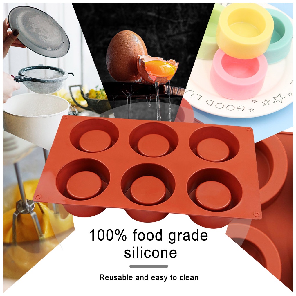 Khuôn silicone làm bánh xốp cupcake không dính chống nhiệt linh hoạt gọn nhẹ tái sử dụng được DIY