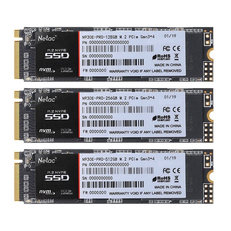 SSD M.2 NVMe 256GB PCIe 2280 Netac N930E Pro Gen3x4 Dùng Cho Laptop PC Desktop - Mới Bảo hành 36 tháng