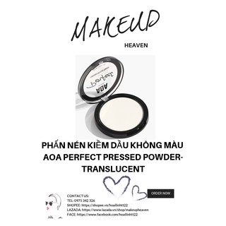 Phấn nén kiềm dầu không màu AOA Perfect Pressed Powder