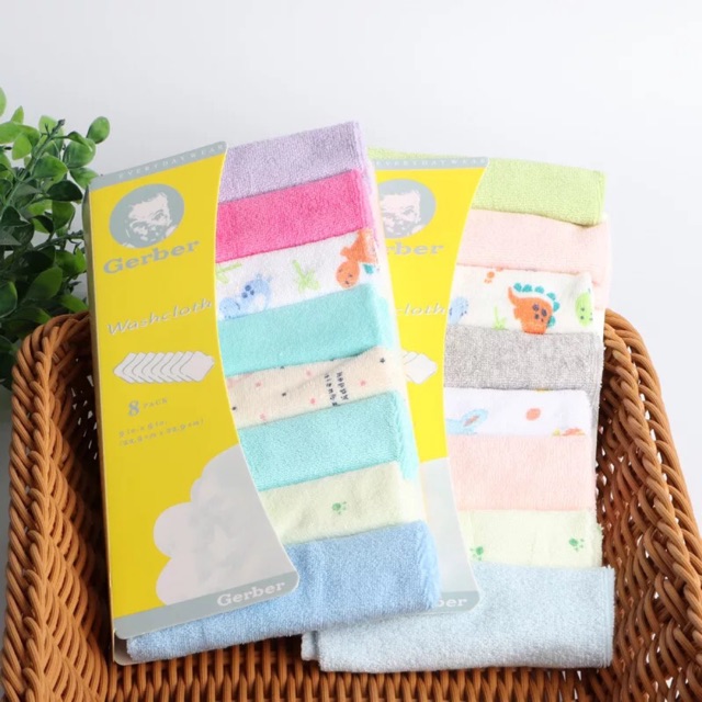 Set 8 khăn mặt Gerber cho bé