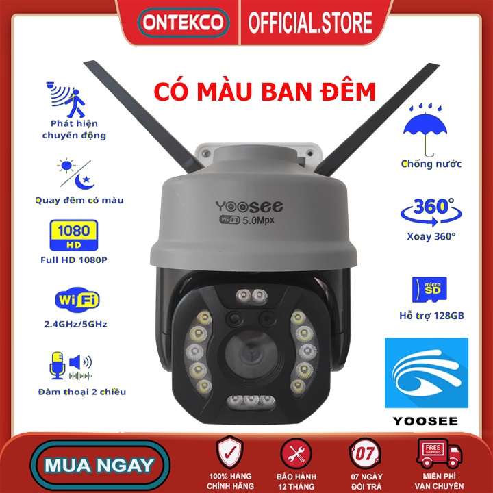 [HÀNG TO]Camera wifi ngoài trời yoosee PTZ chống nước 360 độ đêm có màu full hd báo động xoay theo chuyển động | WebRaoVat - webraovat.net.vn