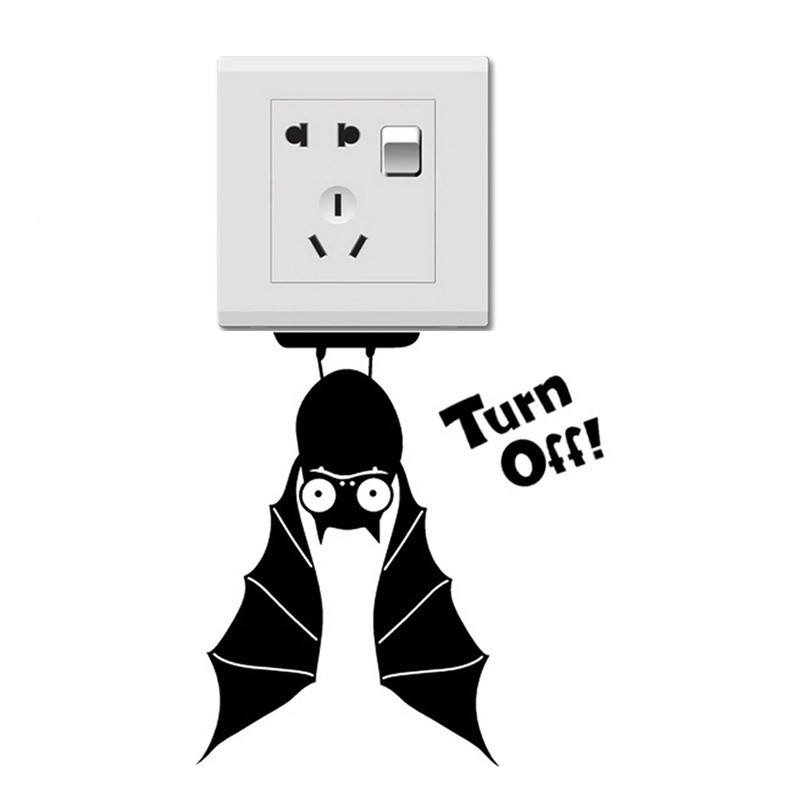 Nhãn dán tường hình chú dơi đáng yêu phong cách Halloween độc đáo