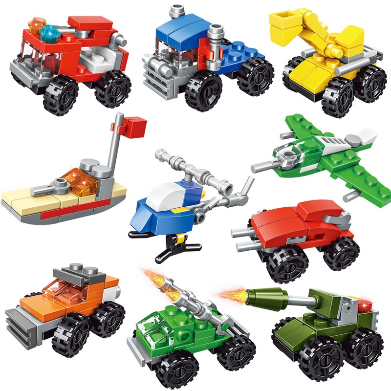 Bộ Lego Mini 3in1 Đồ Chơi Lắp Ráp Xe Jeep Cứu Hỏa Máy Bay Chiến Đấu Xe Bọc Thép Trực Thăng Xe Tăng Giá Rẻ annhienstore
