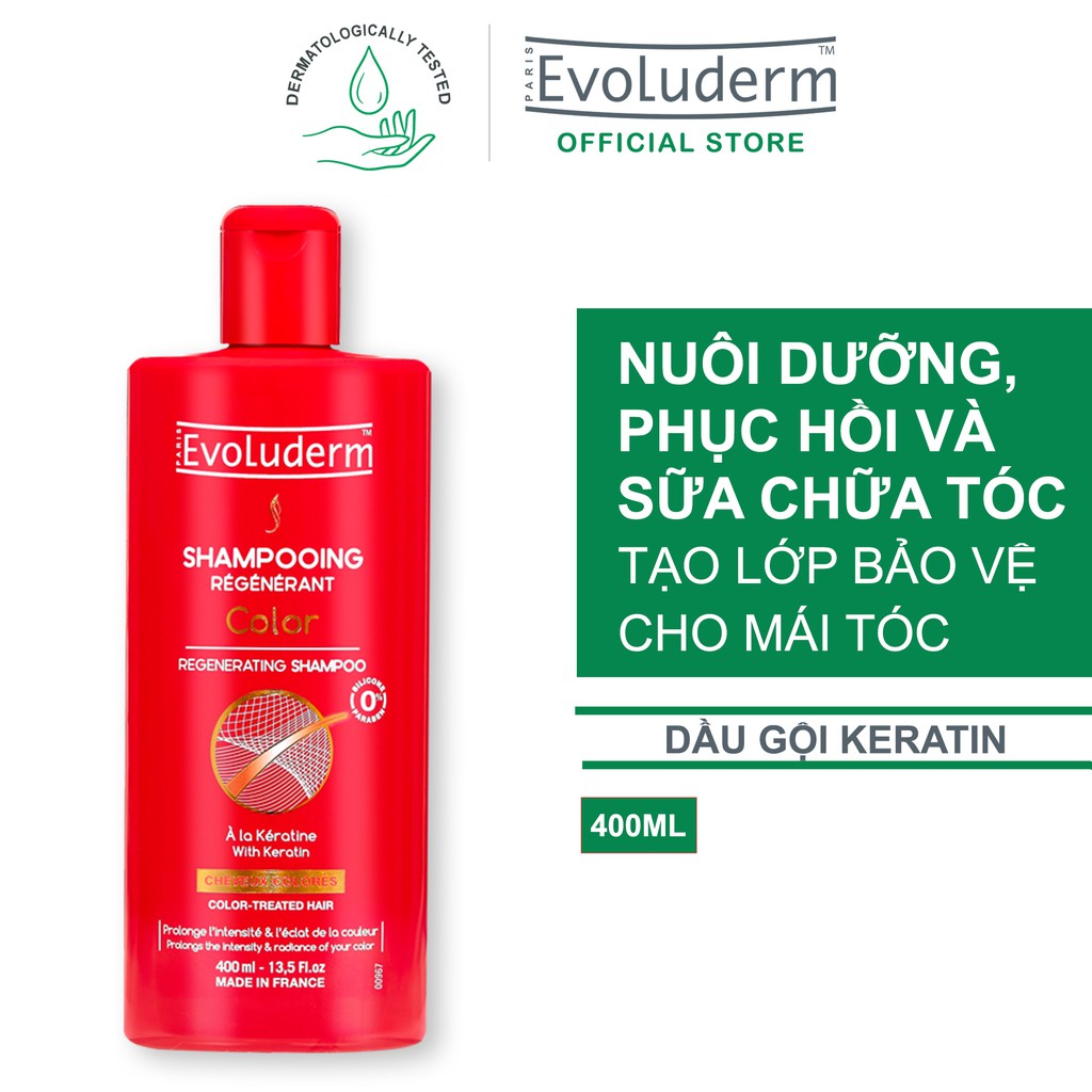 Dầu gội dành cho tóc nhuộm màu Evoluderm Shampoing Régénérant Color 400ml