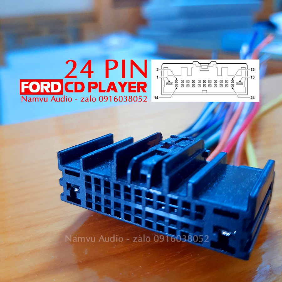 Dây cáp 24PIN kết nối loa nguồn cho CD ô tô Figo và Ford
