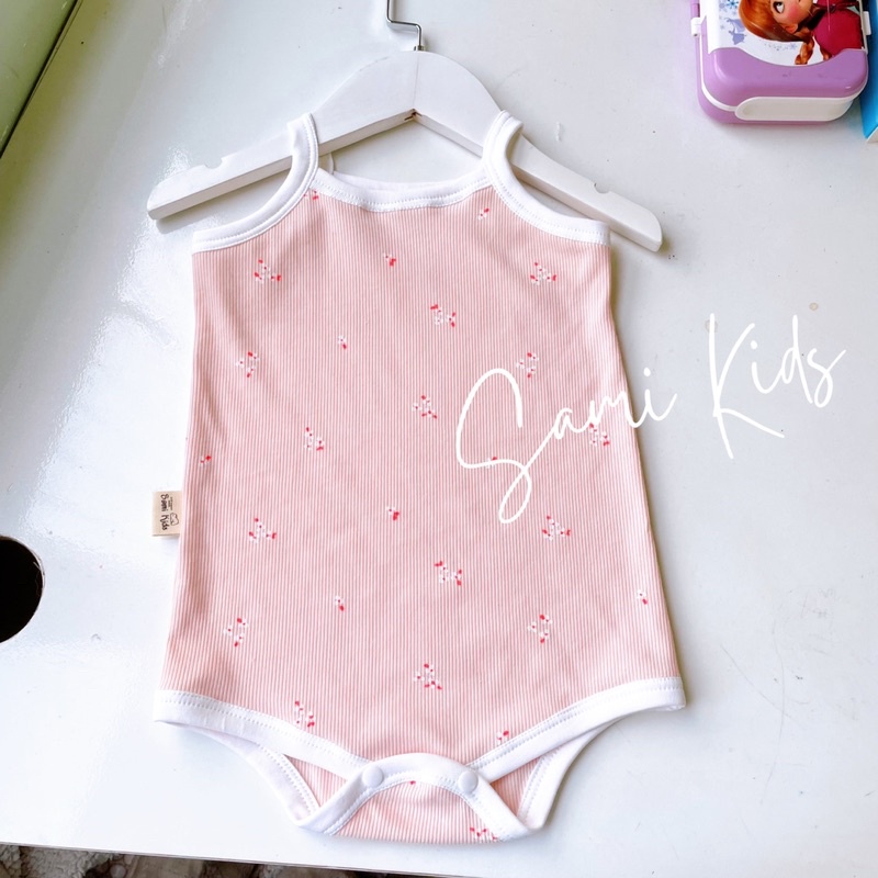body chip hai dây cho bé gái cotton gân Hàn (ảnh thật)
