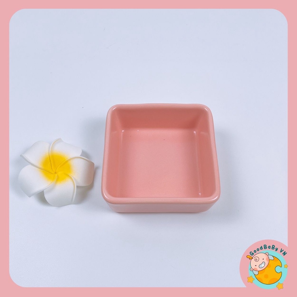 Bát ăn dặm ,bát gốm sứ decor nhà bếp hình vuông nhiều màu sắc Goodbabyvn