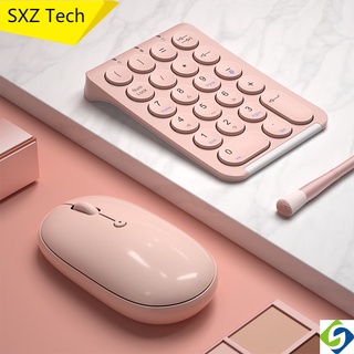  Bluetooth Number pad Numpad Bộ Bàn Phím Số   Chuột Không Dây Bluetooth Màu Hồng Dễ Thương Có Thể Sạc Lại Cho laptop   notebook hb159 