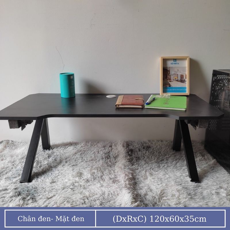 Bàn gấp làm việc học tập ngồi bệt, Bàn gaming gấp thấp kích thước lớn chân sắt phủ sơn tĩnh điện
