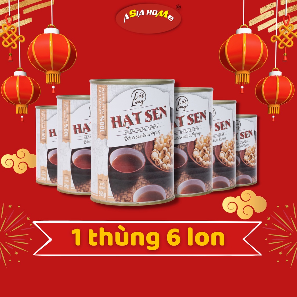 1 thùng 6 lon Hạt sen Asia Home Cát Long 565gr