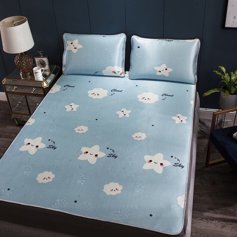 Bộ Ga Trải Giường Mùa Hè Bằng Lụa Lạnh Mềm Mại 0.6m / 0.9m / 1.2m / 1.5m / 1.8m Có Thể Gấp Gọn