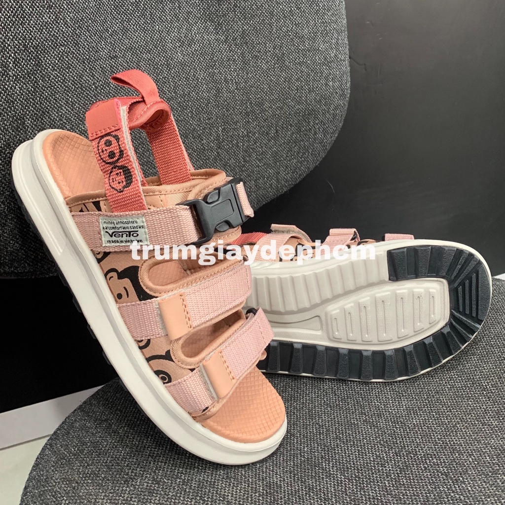 Giày Sandal Vento Nữ NB80 Màu Đen Họa Tiết Streetstyle