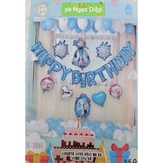 Bóng chữ happy birthday hình elsa